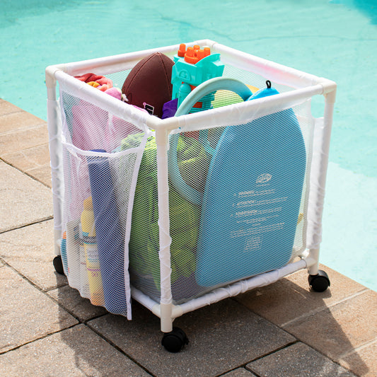 Dropship Swimming Pool ,Rolling Poolside Mesh Container For Toys –  Waterproof, UV Resistant Outdoor Organizer Box With Bonus Mesh Bag Pool  Storage Bin Pool Storage Bin/Black to Sell Online at a Lower