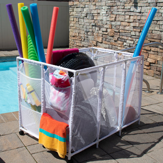 TheLAShop Pool Float Storage Bin Mesh with Pockets Extra Large 48x30